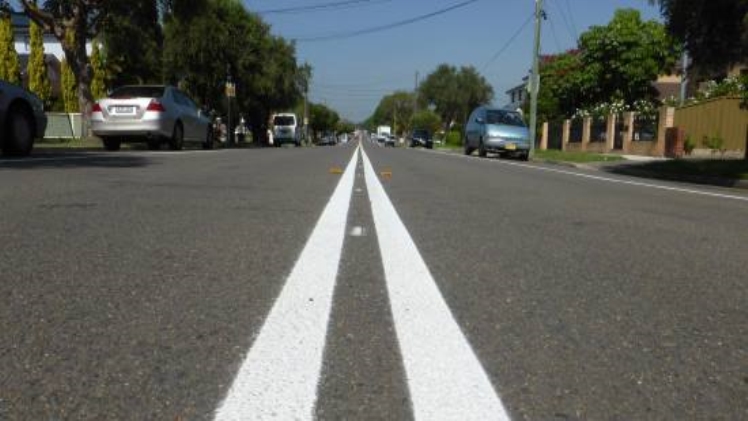 Double White Line Straight Road